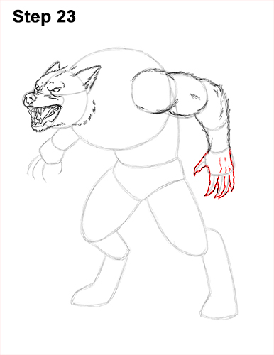 How to Draw Growling Snarling Scary Angry Werewolf 23