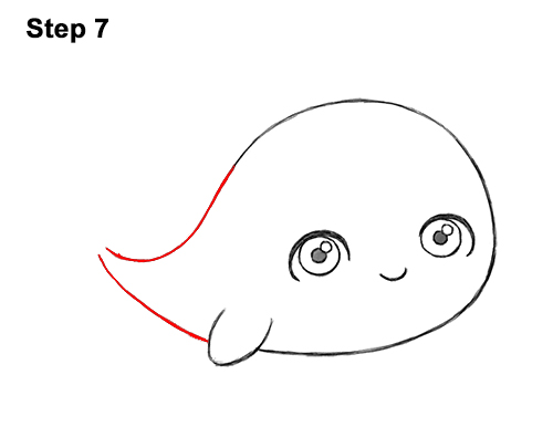 How to Draw Cute Cartoon Blue Whale 7