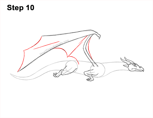 Draw a Flying Wind Dragon 10 How to Draw a Wind Dragon Flying Wings 10