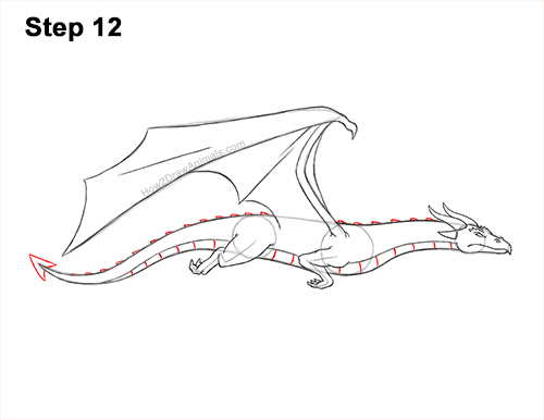 Draw a Flying Wind Dragon 12 How to Draw a Wind Dragon Flying Wings 12