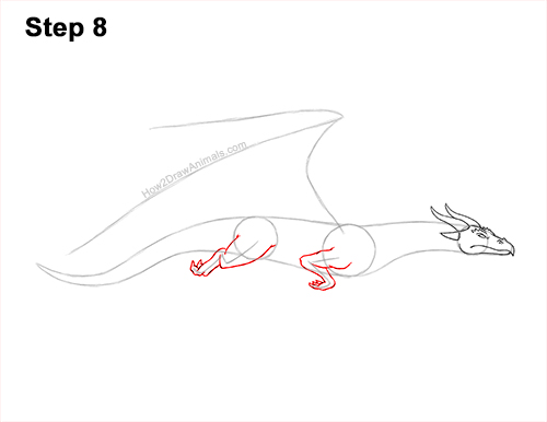 Draw a Flying Wind Dragon 8 How to Draw a Wind Dragon Flying Wings 8