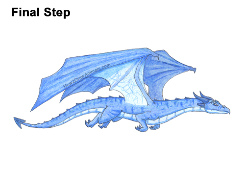 Draw a Flying Wind Dragon How to Draw a Wind Dragon Flying Wings