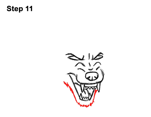 Draw Growling Cartoon Wolf 11 Draw Angry Mean Snarling Cartoon Wolf 11