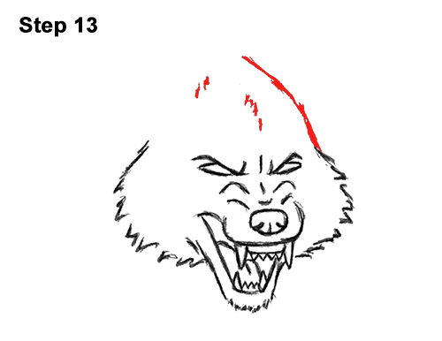 Draw Growling Cartoon Wolf 13 Draw Angry Mean Snarling Cartoon Wolf 13