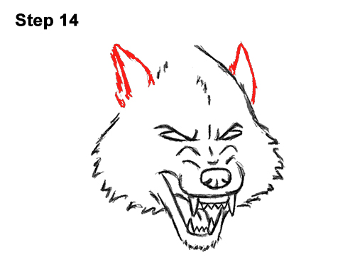 Draw Growling Cartoon Wolf 14 Draw Angry Mean Snarling Cartoon Wolf 14