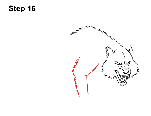 Draw Angry Mean Snarling Cartoon Wolf 16