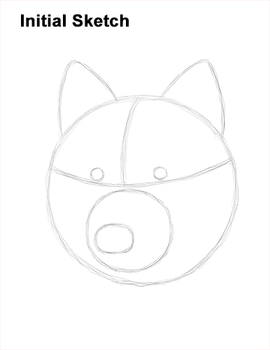 How to Draw Gray Wolf Head Portrait Guide Lines