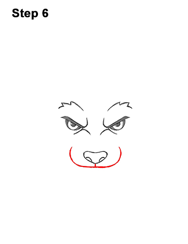 How to Draw Angry Growling Snarling Cartoon Wolf Head 6