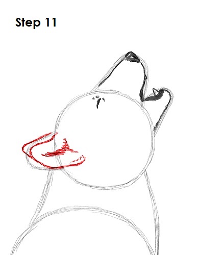 Draw Wolf Howling 11
