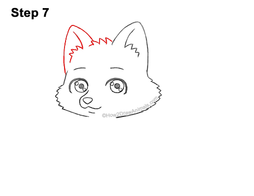 How to Draw a Cute Cartoon Gray Wolf Chibi Kawaii 7