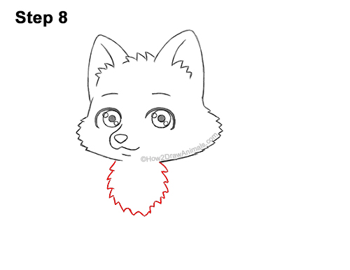 How to Draw a Cute Cartoon Gray Wolf Chibi Kawaii 8