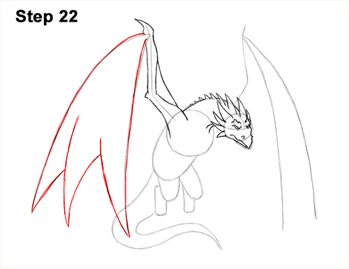 How to Draw Wyvern Dragon 22 How to Draw Wyvern Dragon Wings Flying 22