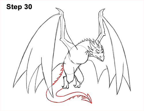How to Draw Wyvern Dragon Wings Flying 30