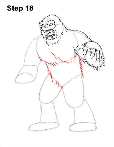 How to Draw a Yeti Abominable Snowman Monster 18
