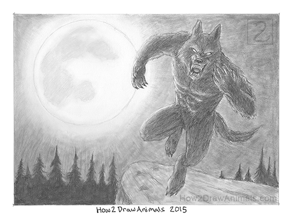 Werewolf Moon Drawing
